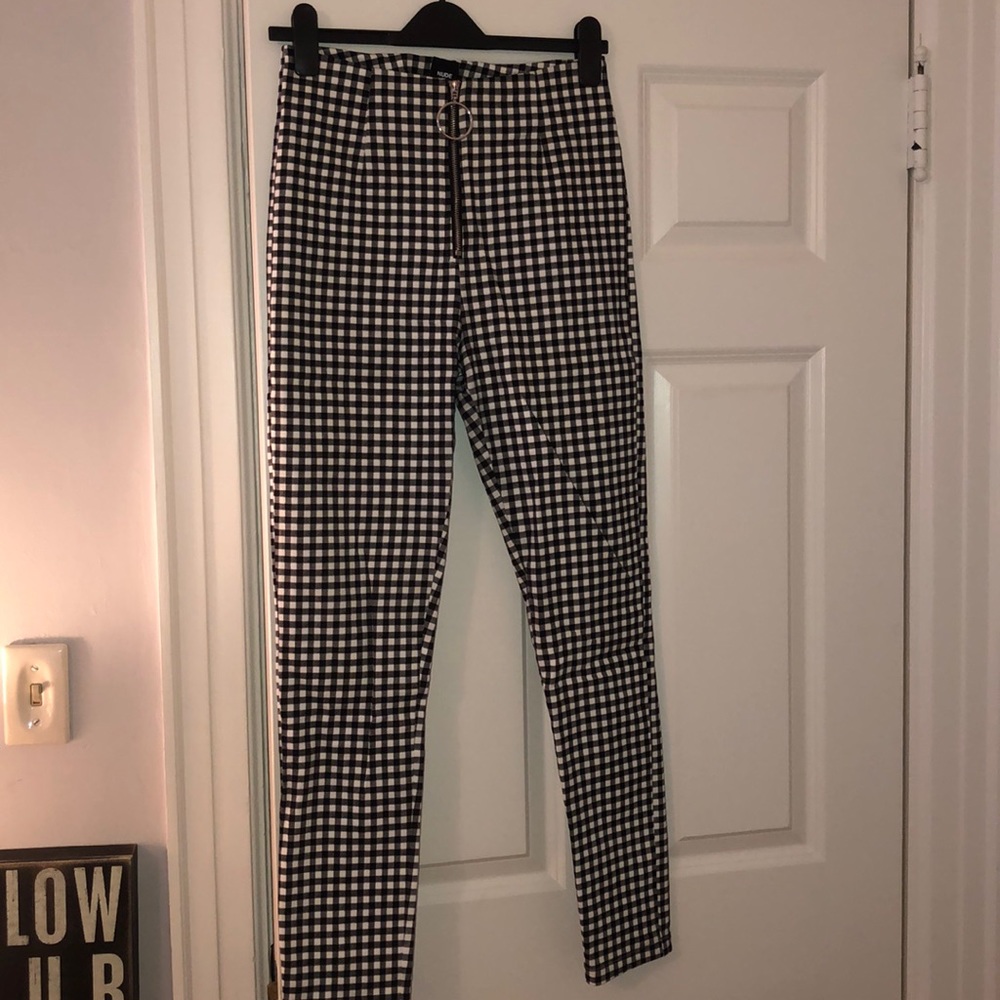Gingham print pants